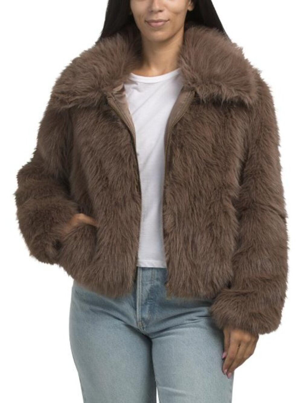 JASON WU Cropped Faux Fur Coat
